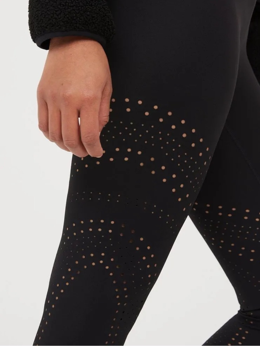 NWOT OFFLINE by Aerie Goals Laser Cut Leggings in Black Size XS - Picture 4 of 7